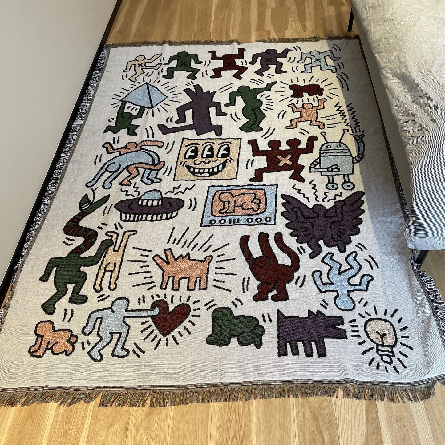 Textile City Ins Jigsaw Puzzle Throw Blanket Jacquard Weave