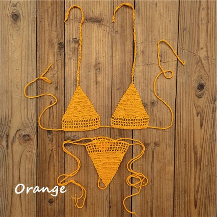 European and American Hot Sunbath Crochet Bikini Micro Swimsuit Micro Swimwear Bikini