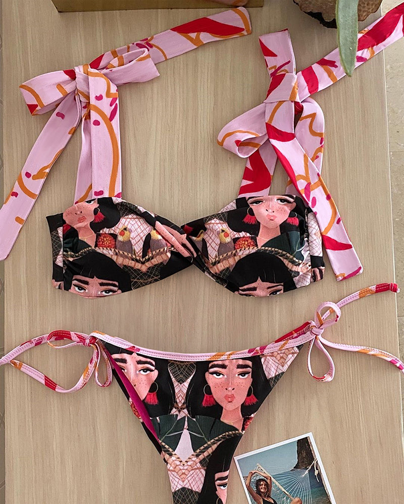 Sexy Bikini Female Swimsuit Women Swimwear Thong Push U