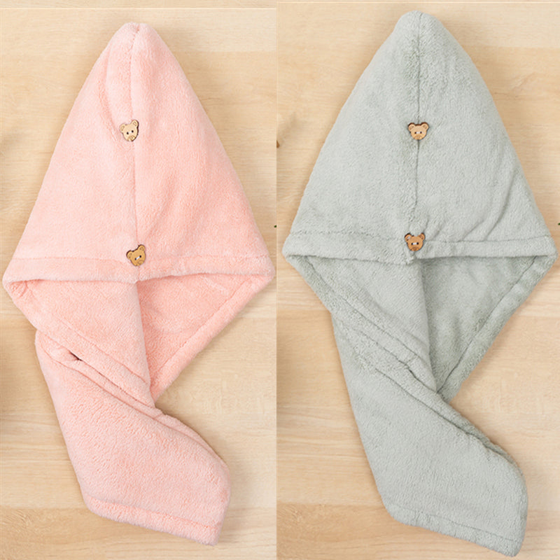 Student Bath Towel Double Layer Thickened Quick Hair Dry Cap