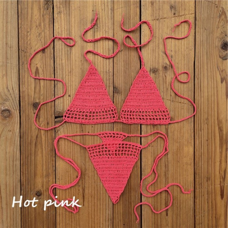 European and American Hot Sunbath Crochet Bikini Micro Swimsuit Micro Swimwear Bikini