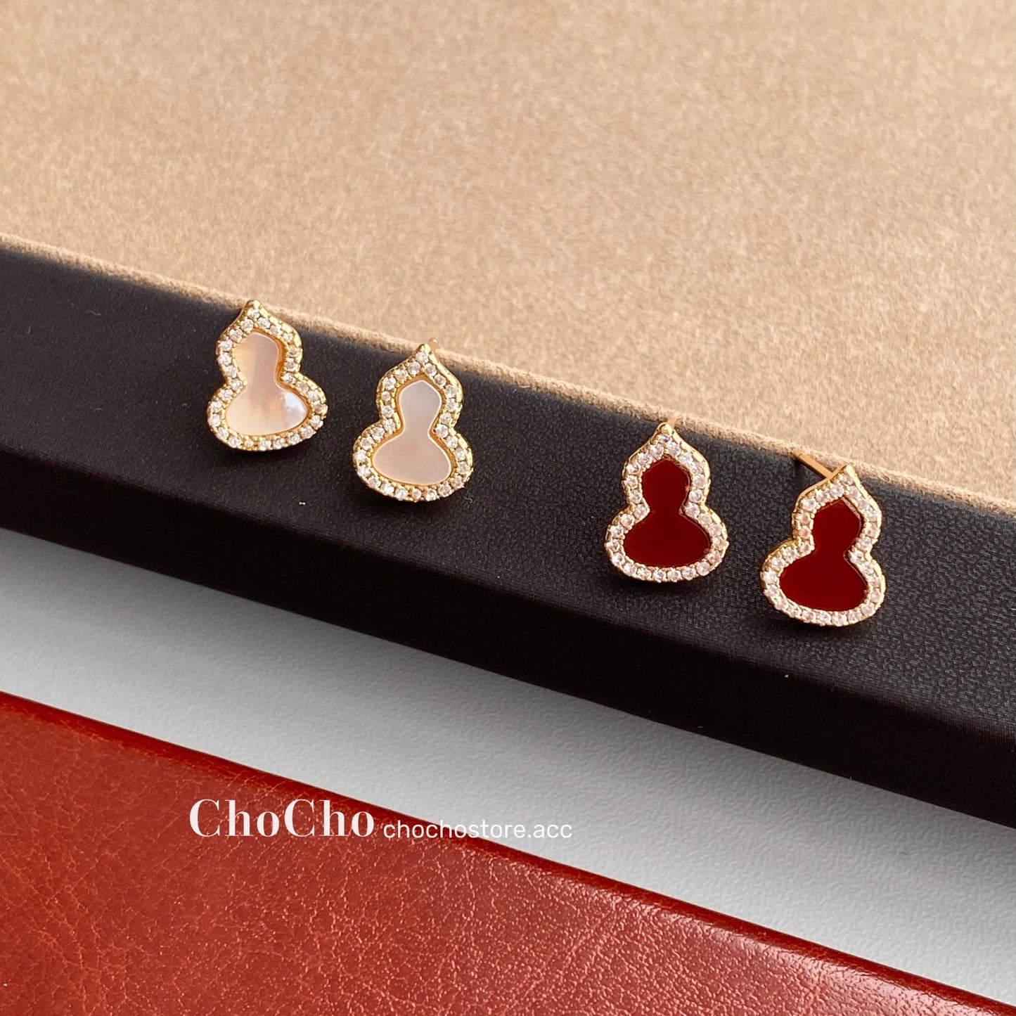 Chocho/New Year Ankela Red Gourd Earrings Female Wine Red New Year Niche Temperament Fancy Earrings Earrings
