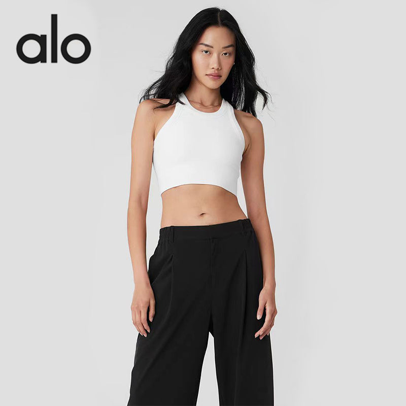 Alo Yoga Seamless Nude Feel Turtleneck Yoga Vest with Chest Pad Bubble Wrap Push-up High Intensity Exercise Intimates Outwear