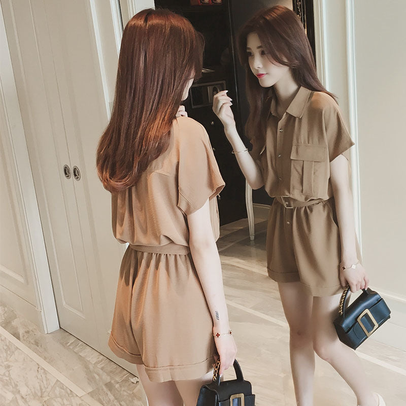 New Summer Women Fashion Solid Jumpsuits Female Elastic