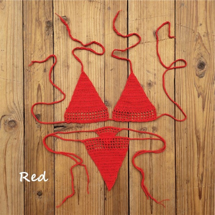 European and American Hot Sunbath Crochet Bikini Micro Swimsuit Micro Swimwear Bikini