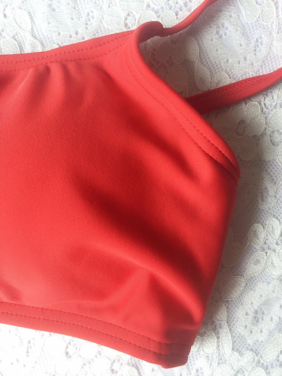 New Pure Color Tube-Top Bikini with Chest Pad Big Breast Swimsuit Swimwear Women Bikinit Swimwear
