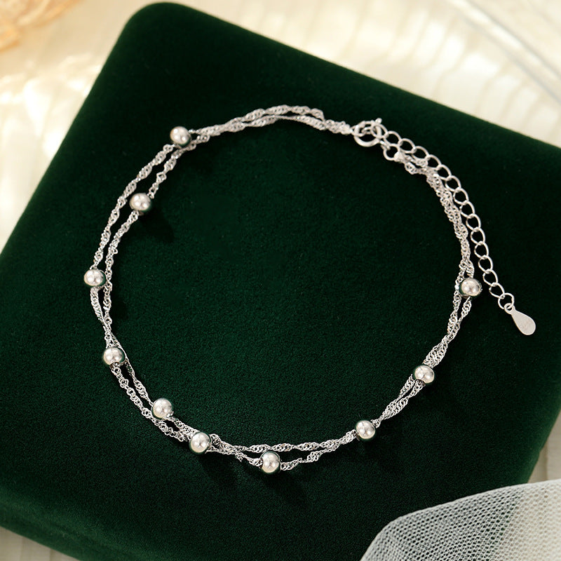 Silver Double Lucky Beads Design Girlfriend Gifts Ornament