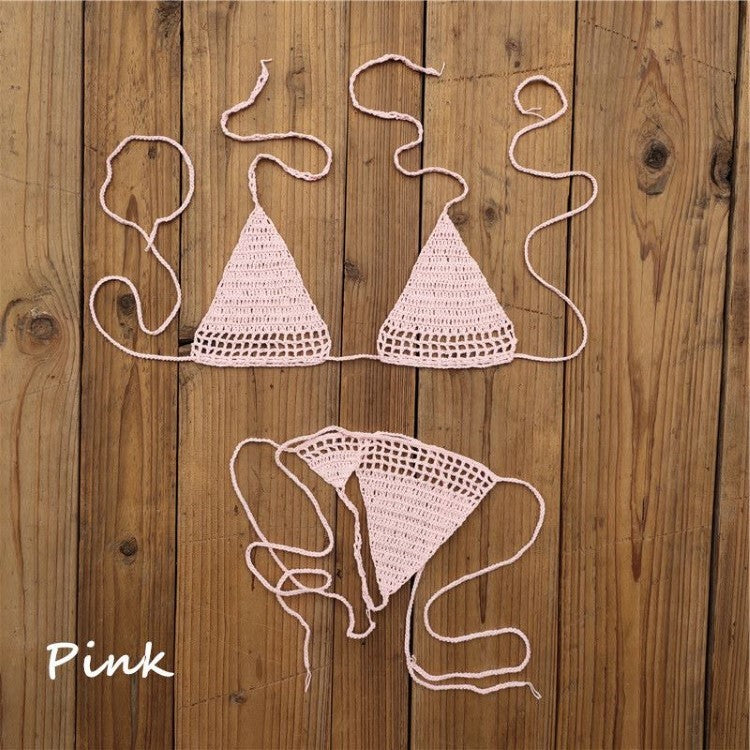 European and American Hot Sunbath Crochet Bikini Micro Swimsuit Micro Swimwear Bikini