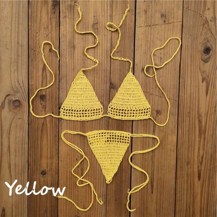 European and American Hot Sunbath Crochet Bikini Micro Swimsuit Micro Swimwear Bikini