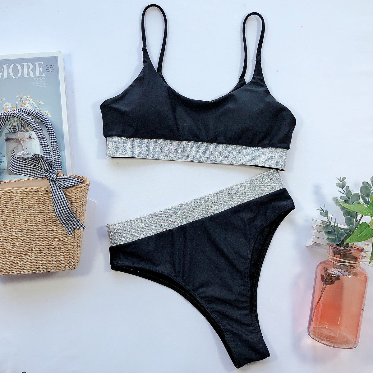 Sport Bikini Women Swimwear T-Shirt Female Swimsuit Two-Pie