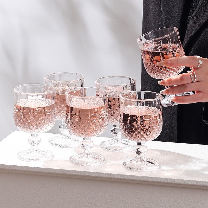 Hot Wine Glass Lead-Free Glass Diamonds Red Wine Glass Cognac Cup Wine Champagne Glass Whiskey Shot Glass Dessert Wine Chicken
