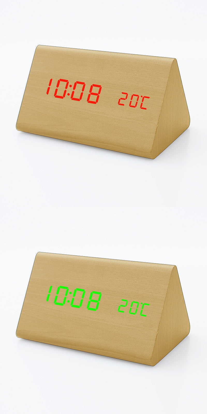Automatic Timing Wooden Bedside Electronic Clock Led Alarm Clock Desktop L Electronic Student Dormitory Fashion Clock Bedroom Decoration