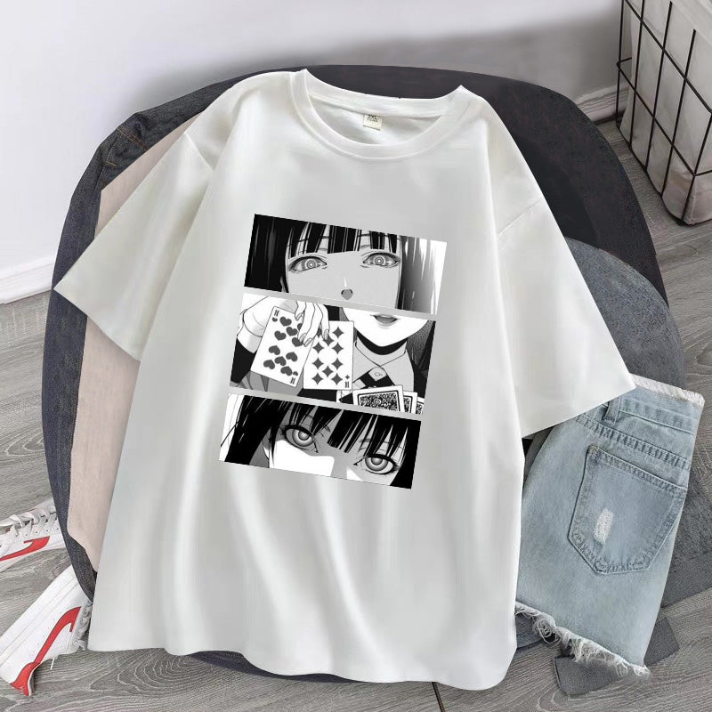 Japanese Anime Kakegurui T Shirts Cosplay Short Sleeves Summ
