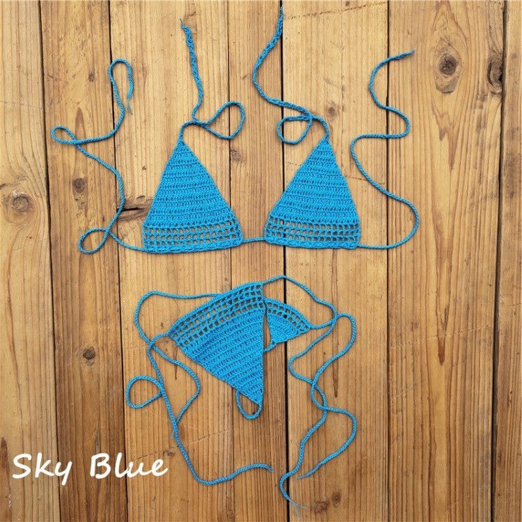 European and American Hot Sunbath Crochet Bikini Micro Swimsuit Micro Swimwear Bikini