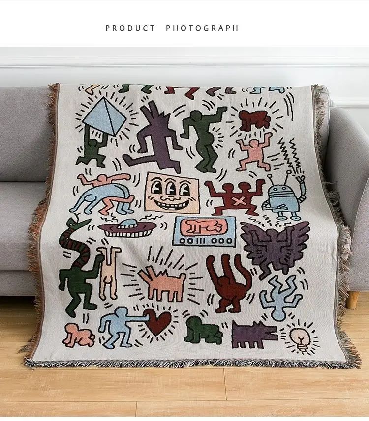 Textile City Ins Jigsaw Puzzle Throw Blanket Jacquard Weave