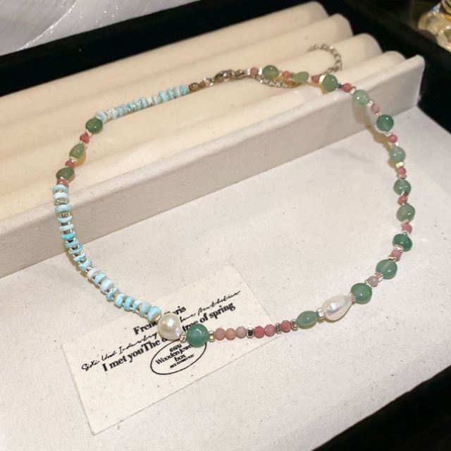 Colorful Pearl Ornamentle Beaded necklace