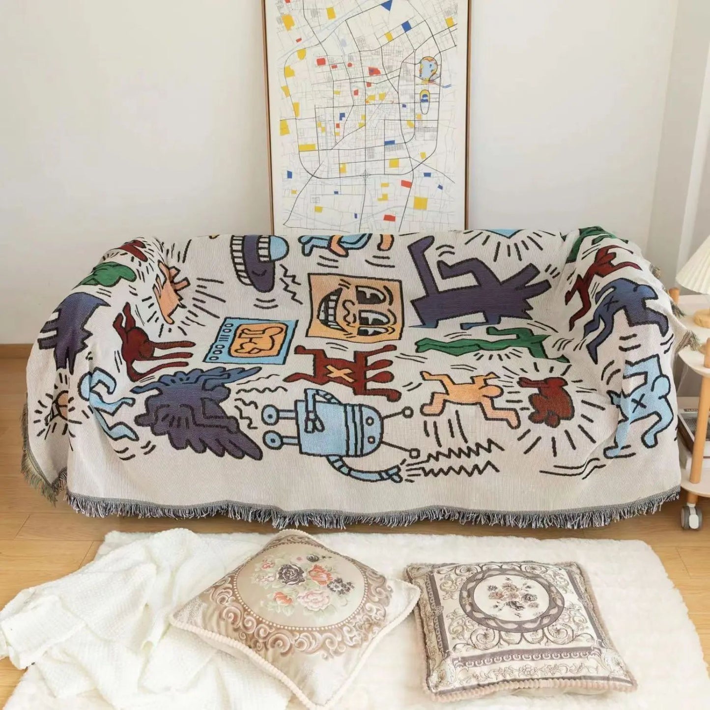 Textile City Ins Jigsaw Puzzle Throw Blanket Jacquard Weave