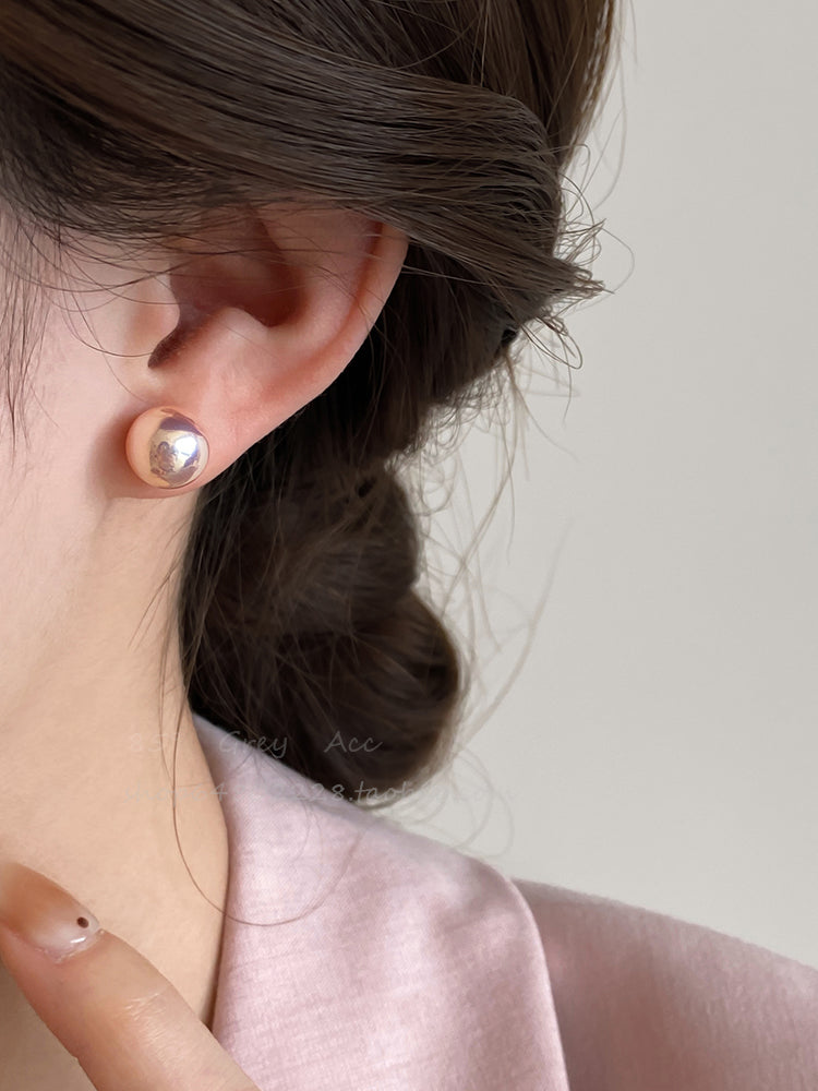 Accessible Luxury Fancy Female Pink Shijia Steamed Bread Pearl Stud Earrings Female 2025 New Arrival Best Selling Elegant Earrings Eardrops