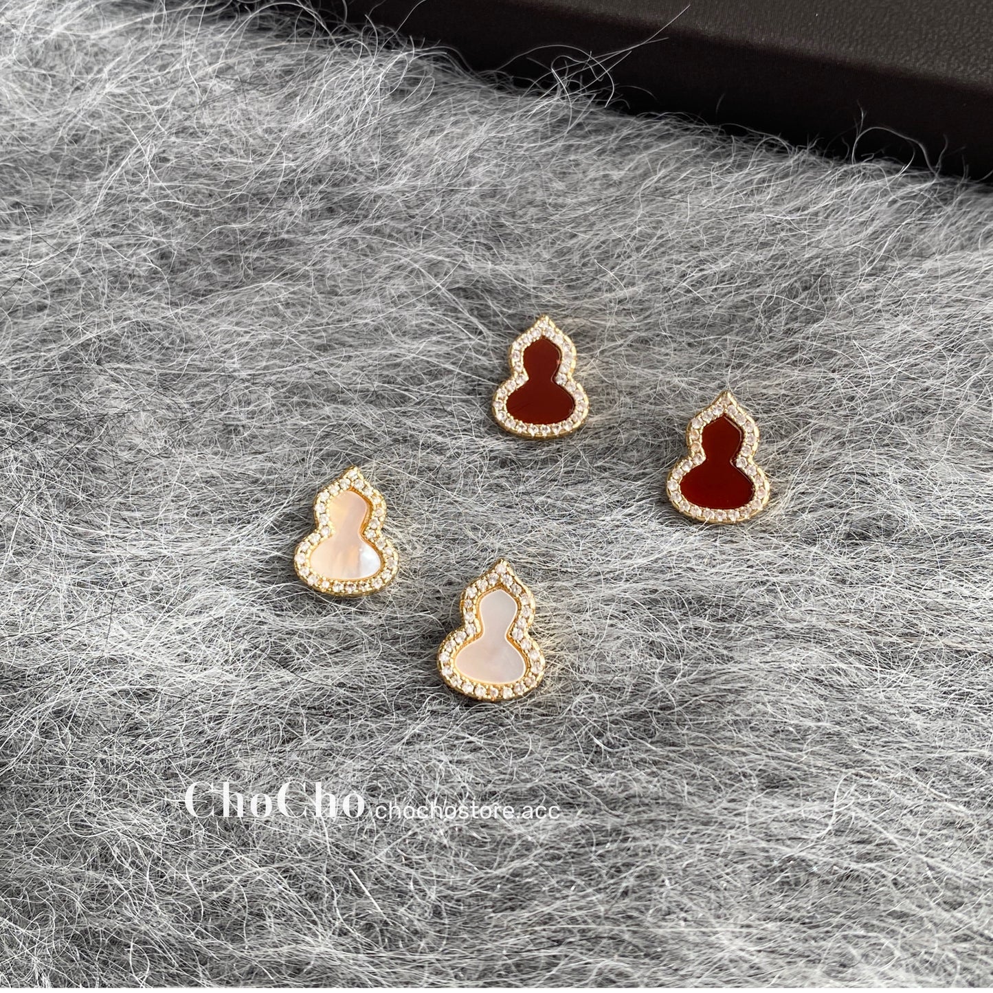 Chocho/New Year Ankela Red Gourd Earrings Female Wine Red New Year Niche Temperament Fancy Earrings Earrings
