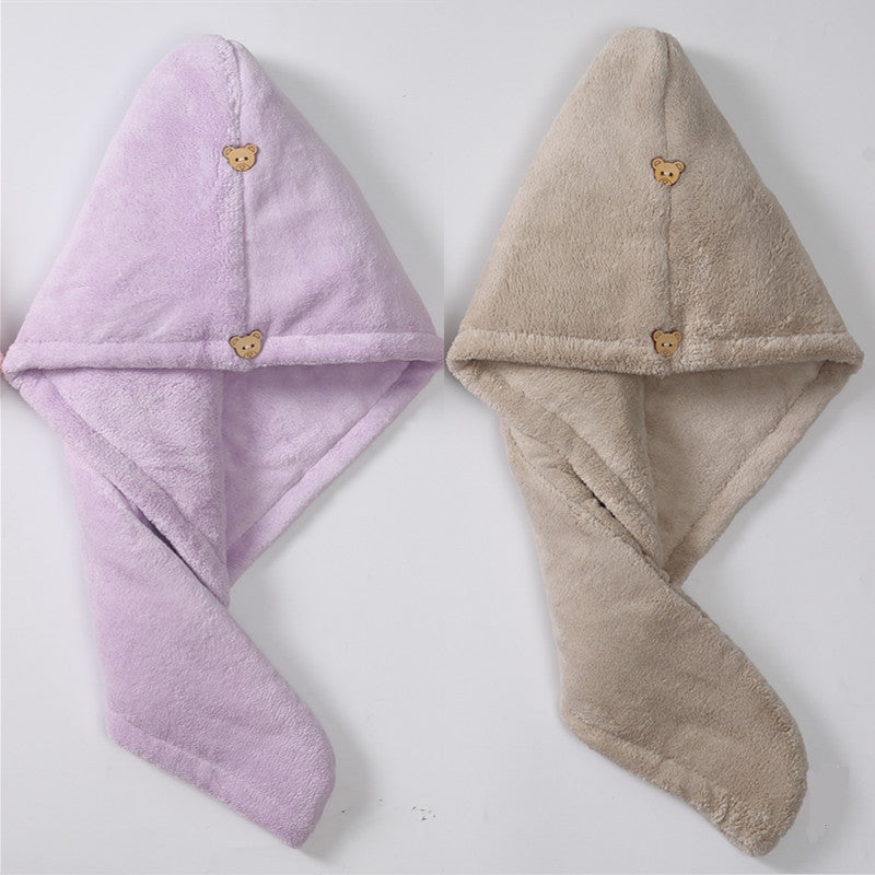 Student Bath Towel Double Layer Thickened Quick Hair Dry Cap