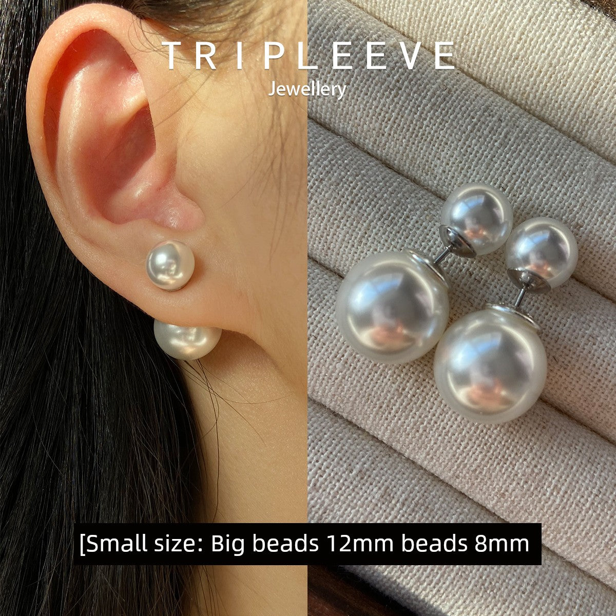 Homemade Cold White Bulb! One Style for Triple-Wear Cold Light Australian White S999 Silver Pearl Earrings Size Beads Front and Rear Wear
