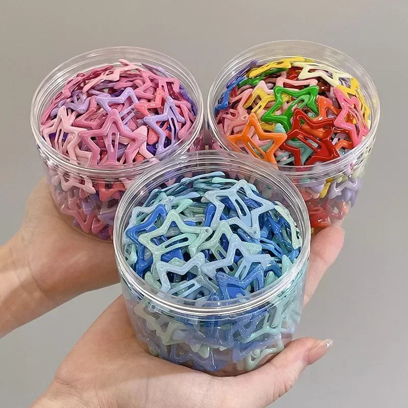 Y2K Star Hairpins Girls Versatile Coloful Sweet Cool Hairclip Women Cute Bright BB Clips Multicolored Headwear Hair Accessories