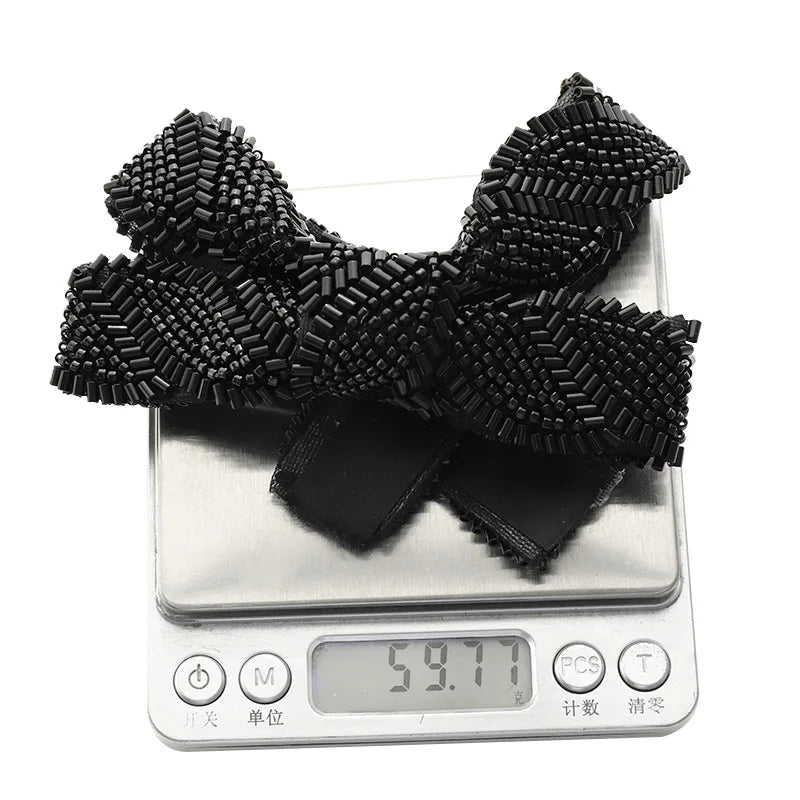 Glass Diamond Beaded Full Pearls Hairclip Bows Ribbon Barrette Girls Bow Hairpins Wedding Hair Accessories Hair Clips Women