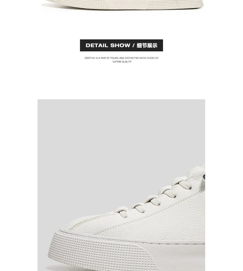 Men Classic White Leather Sneakers Casual Soft Leather Shoes Lace-up Shoes Mens Fashion Outdoor Walking Shoes Male Trainers