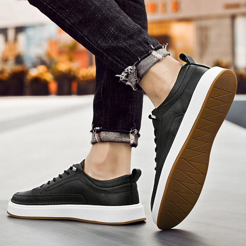 Italian Brand Men's Genuine Leather Shoes Comfortable Soft Sole Insole 6 Centimeters Men's Casual Oxford Shoes Outdoor Sneakers