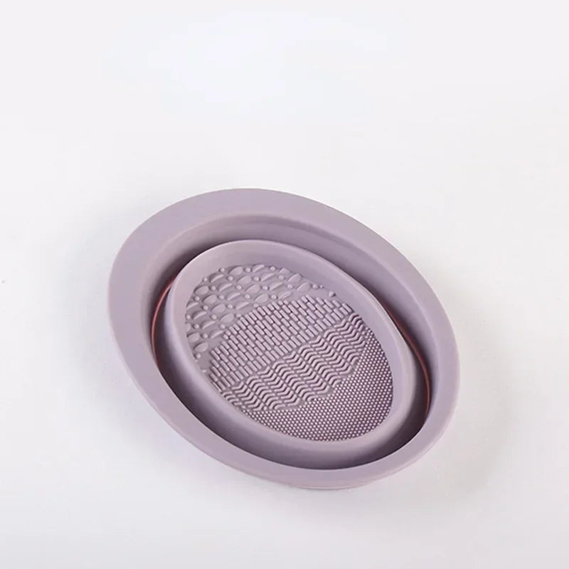 Silicone Makeup Brush Cleaner Bowl Foldable Cleaning Mat Cosmetic Foundation Eyeshadow Powder Brushes Cleaner Tools for Makeup