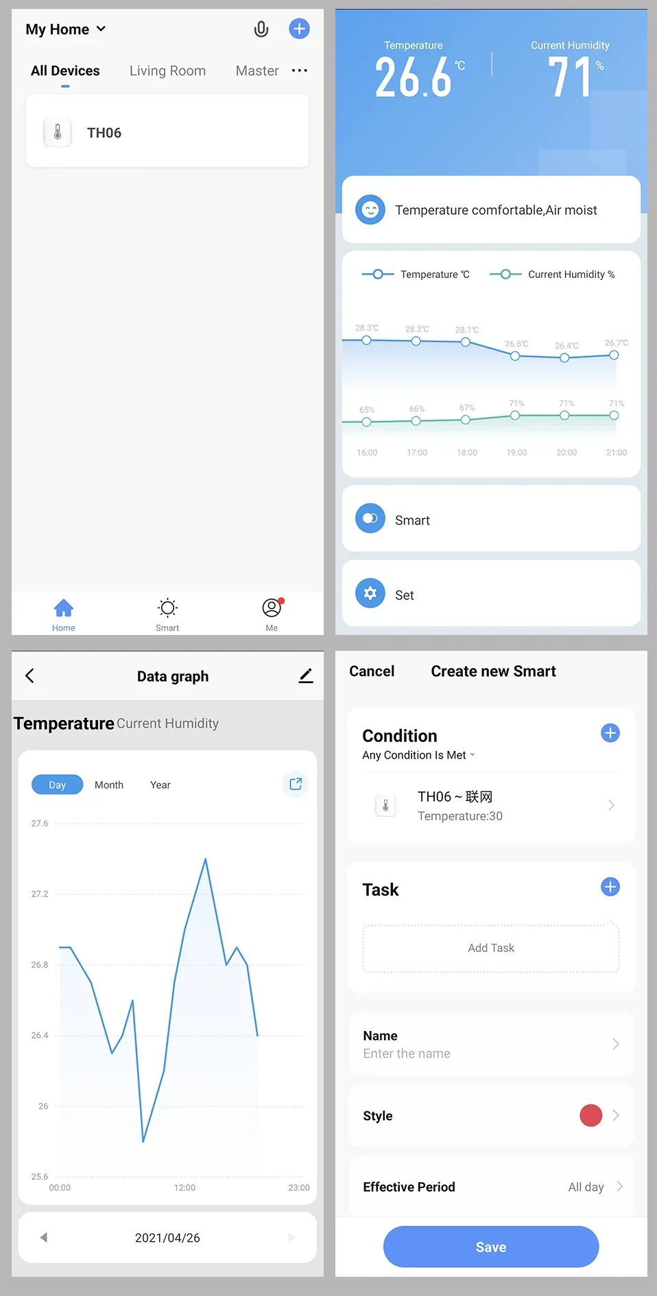 Tuya WiFi Mini Temperature Humidity For Smart Home Thermometer Hygrometer APP Remote Alarm Work with Google Home Yandex Alexa