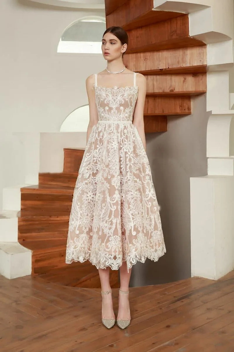 UCXQ Square Neck Lace Embroidery Elegant Long Dress Fairycore Waist Sleeveless Camisole Dresses Women 2025 Spring Summer 23A8639