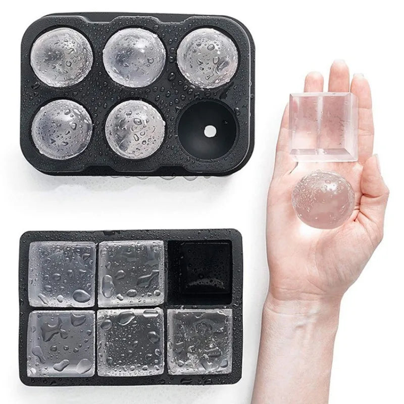 Ice Cube Tray Mold Food Grade Silicone Ice Hockey Mold DIY Whiskey Bar Ice Ball Making Mould Kitchen Gadgets IceCream Mold