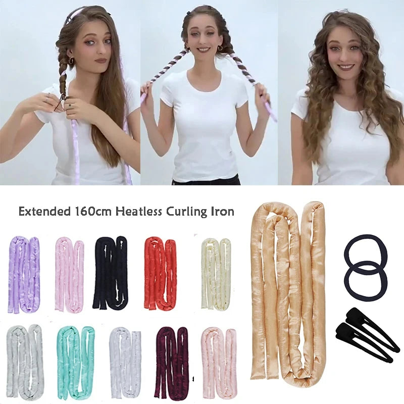 Heatless Hair Curler Curly Hair No Heat Curly Hair Products Satin Silk Headband Overnight Hair Styling Tools boucleur cheveux