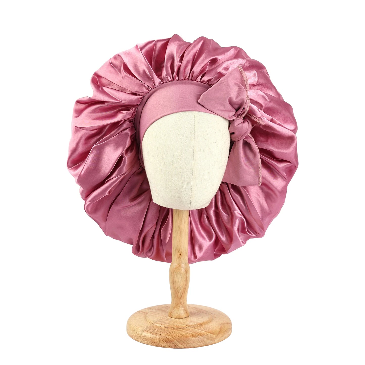 Jumbo Satin Bonnet Hair Bonnet For Sleeping, Reusable Adjusting Hair Care Wrap Cap Sleep Caps For Women
