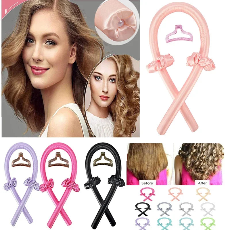 Heatless Hair Curler Curly Hair No Heat Curly Hair Products Satin Silk Headband Overnight Hair Styling Tools boucleur cheveux