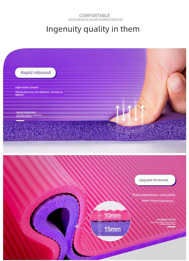 Fitness Yoga Mat Gym Cushion Exercise Mat Long Thick Yoga Mat