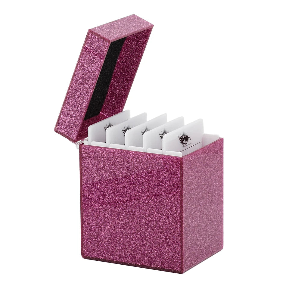 Eyelash Extensions Acrylic Lash Holder Eyelashes Pallet Storage Box Large Eye Lash Tile Dust-proof Cover Beauty Makeup Tools