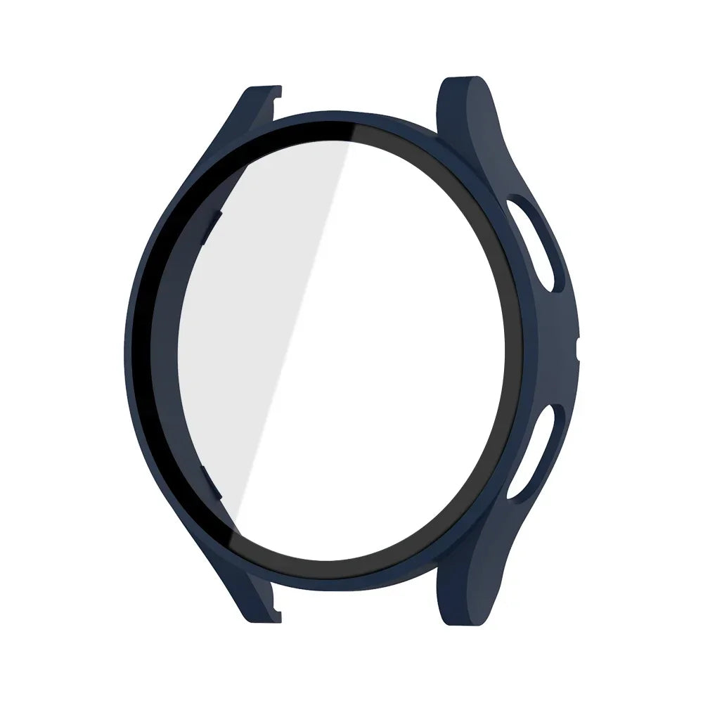 Glass+Matte Watch Cover for Samsung Galaxy Watch 4 Case 44mm 40mm,All Around Coverage Protective Bumpers for Galaxy Watch 5/4