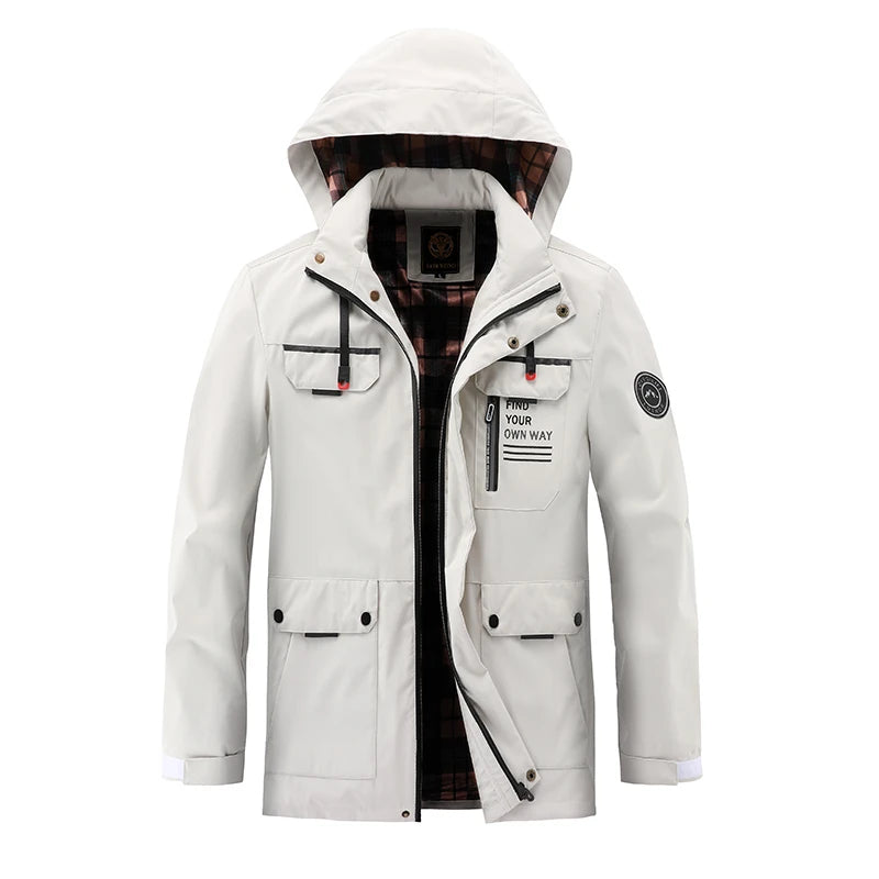 Men Outdoor Jacket Spring Autumn New Windbreaker Hooded Coat Men Brand Outwear Clothing Fashion Waterproof Casual Jacket Men
