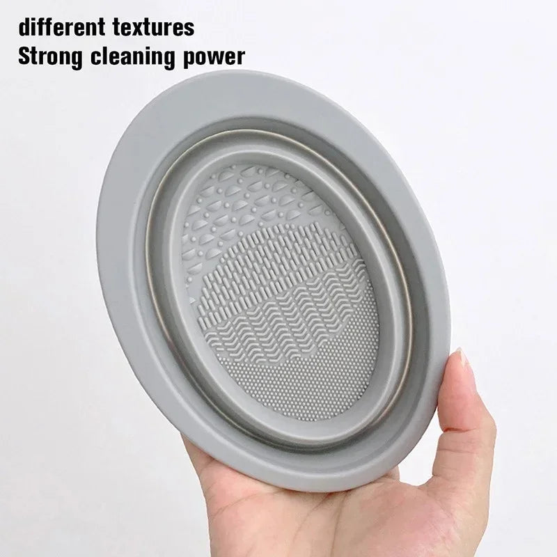 Silicone Makeup Brush Cleaner Bowl Foldable Cleaning Mat Cosmetic Foundation Eyeshadow Powder Brushes Cleaner Tools for Makeup