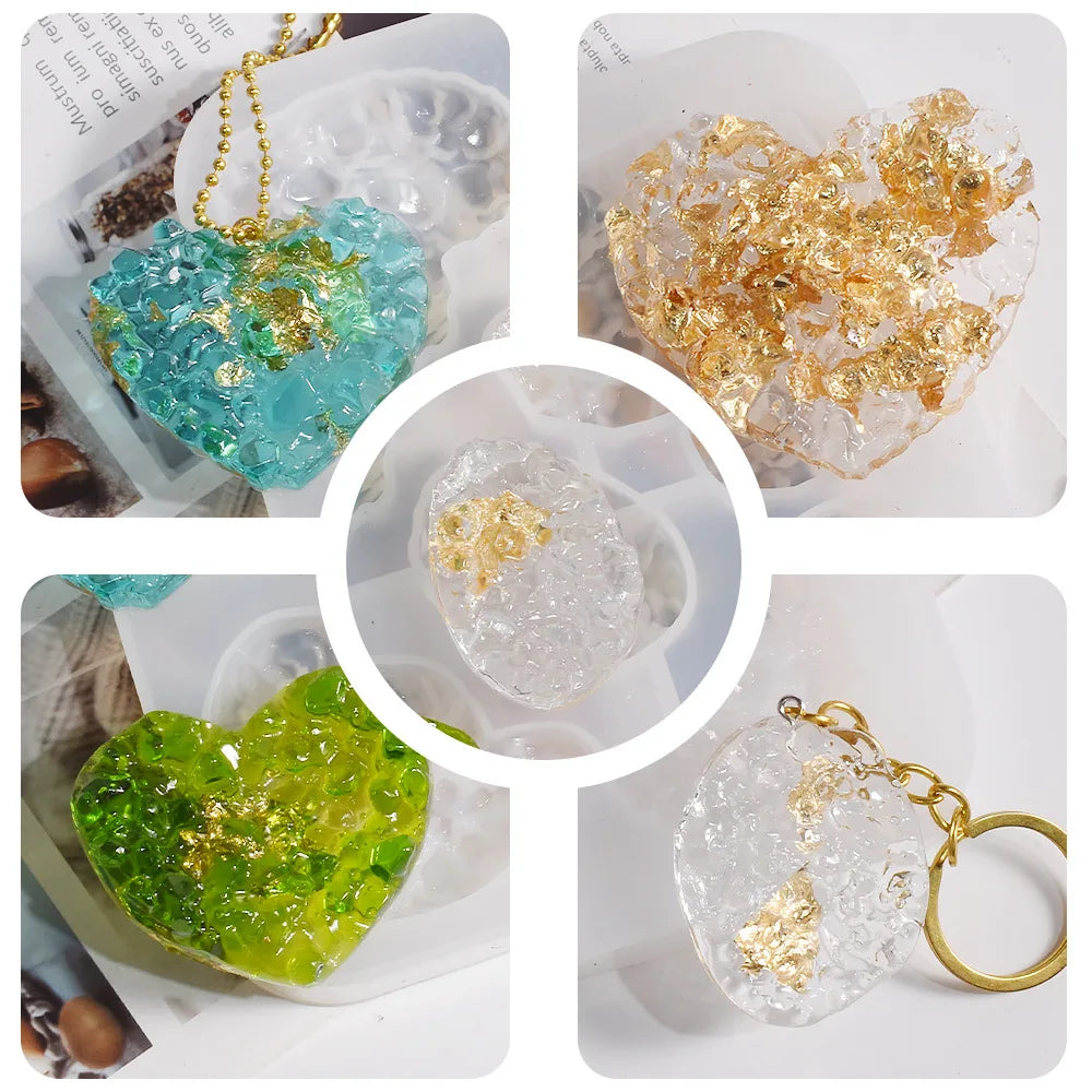 Crystal Cluster Pendant Epoxy Resin Mold DIY Ice Crystal Cave Pendant Silicone Mold