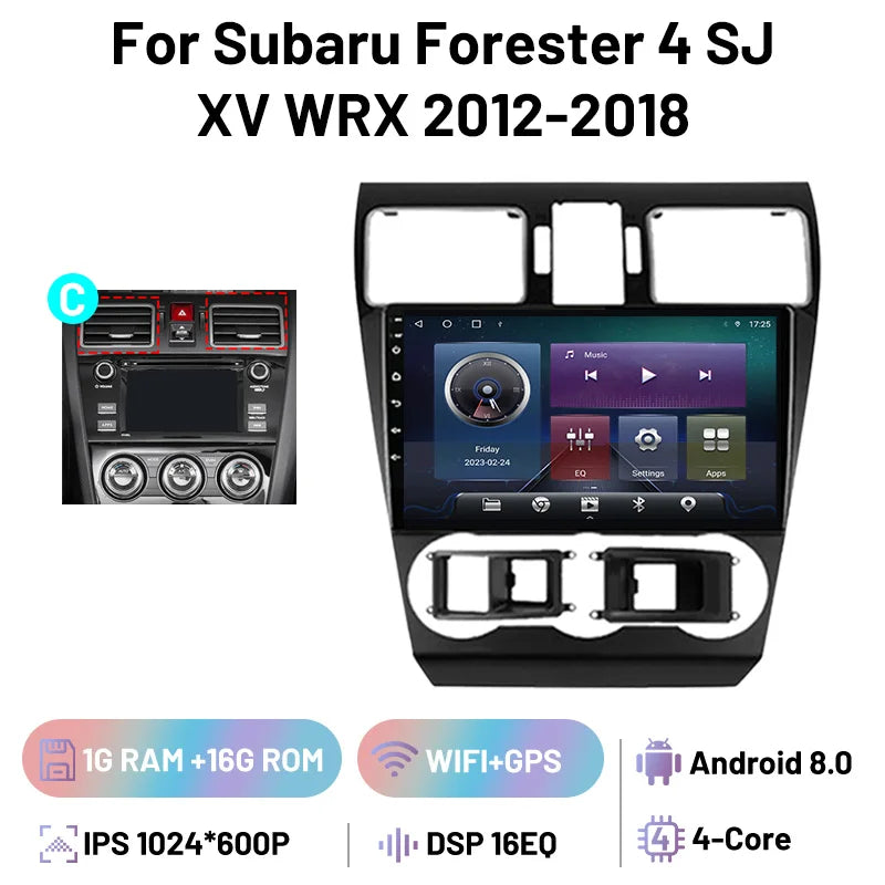 Car Stereo Carplay Android Auto Wireless 8 Core For Subaru Forester 4 SJ XV WRX 2012-2018 Audio DSP FM AM Multimedia Player Auto