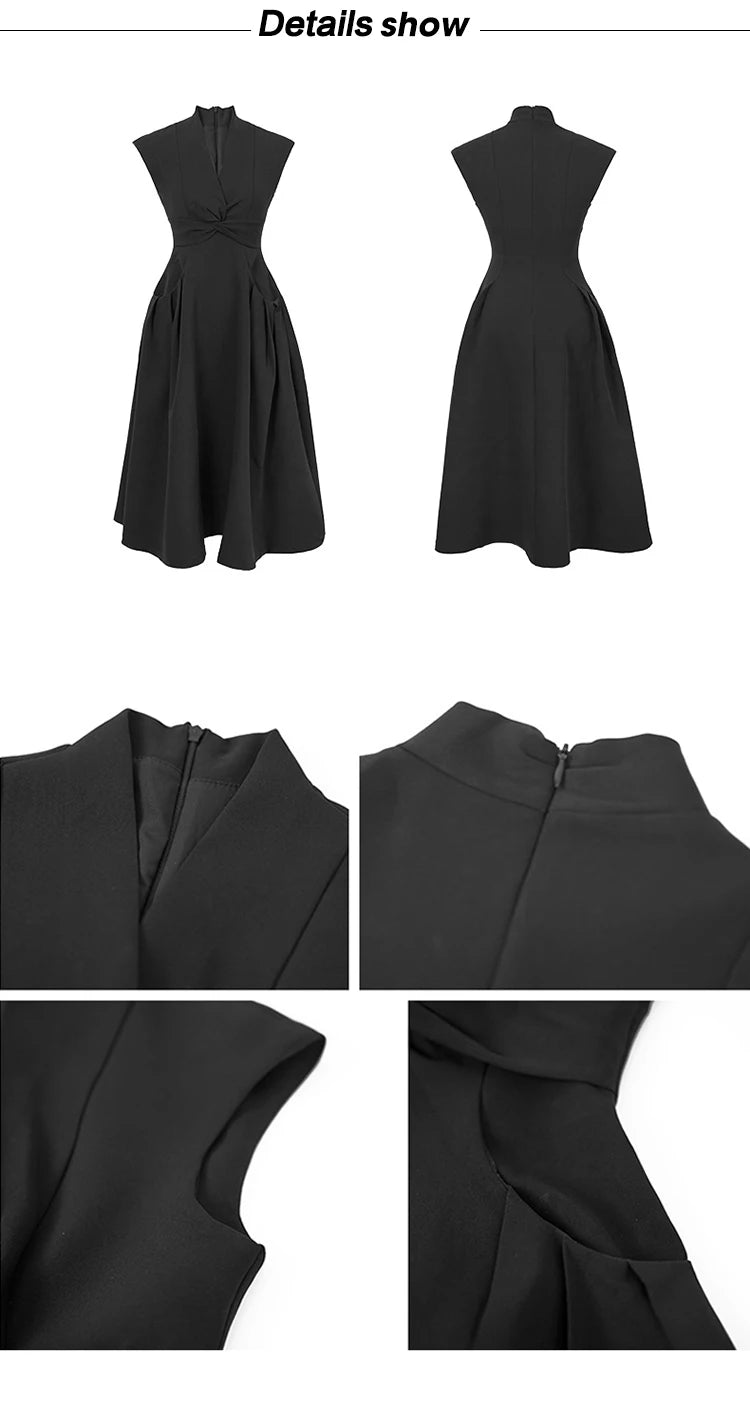 New Summer Elegant Women Evening Long Dress Lady Black Formal Chic V-Neck Slim Midi Party Gown Robe Mujer Vestido Street Clothes