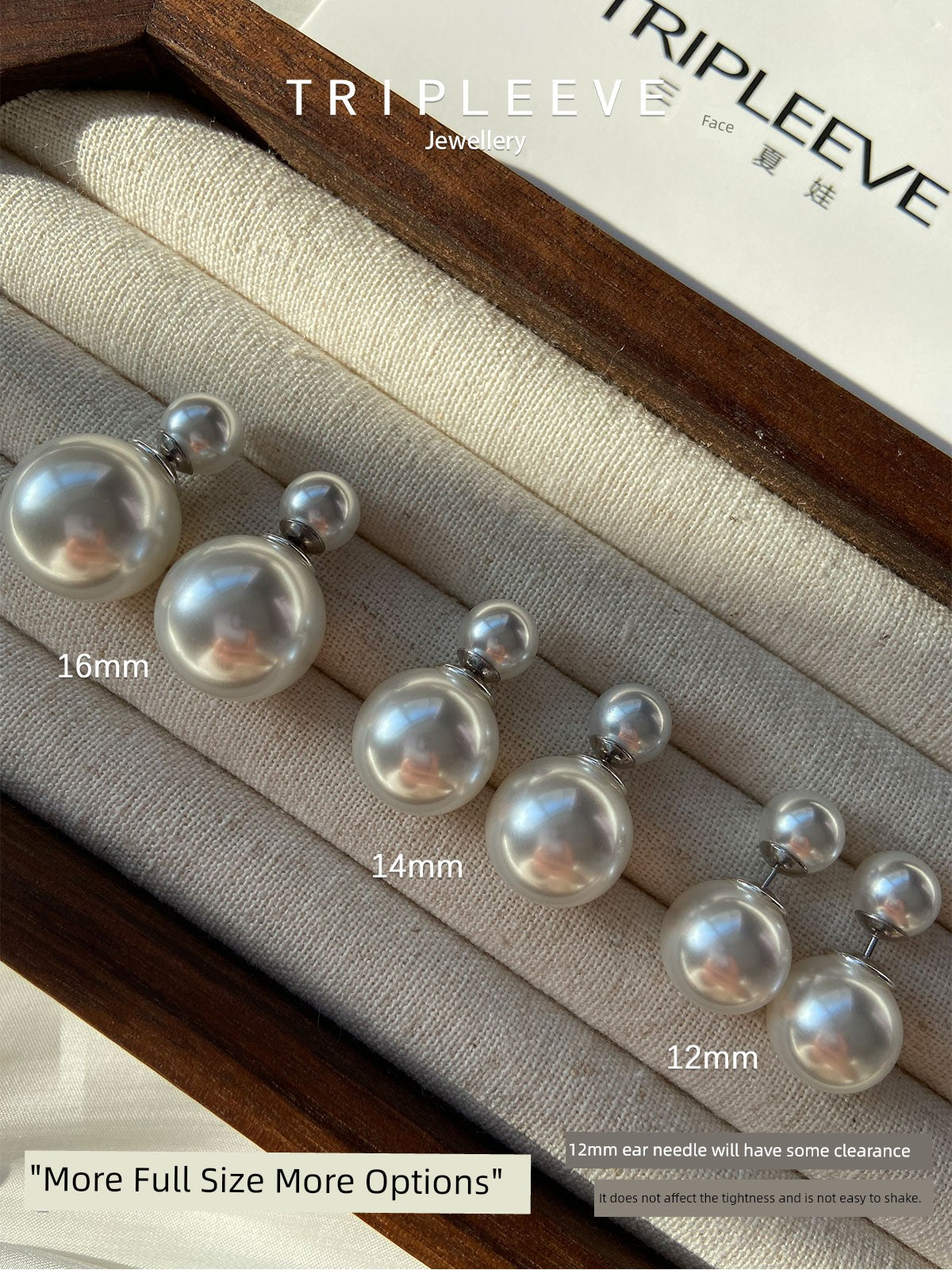 Homemade Cold White Bulb! One Style for Triple-Wear Cold Light Australian White S999 Silver Pearl Earrings Size Beads Front and Rear Wear