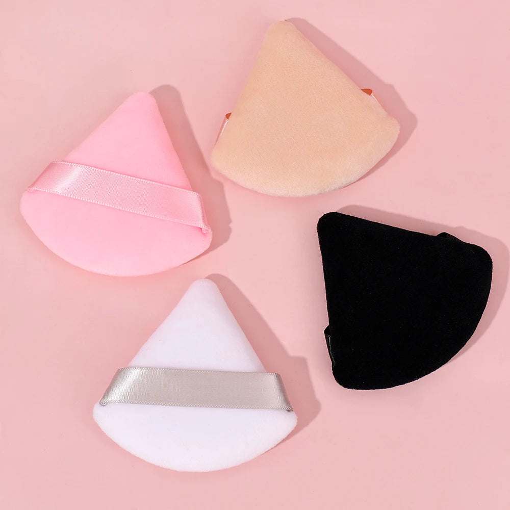 Pink Triangle Velvet Powder Puff Make Up Sponges for Face Contouring Shadow Seal Cosmetic Foundation Loose Powder Makeup Tools