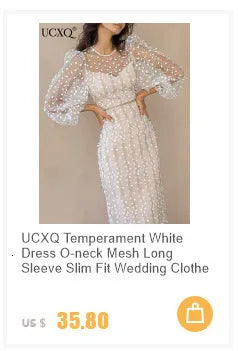 UCXQ Square Neck Lace Embroidery Elegant Long Dress Fairycore Waist Sleeveless Camisole Dresses Women 2025 Spring Summer 23A8639