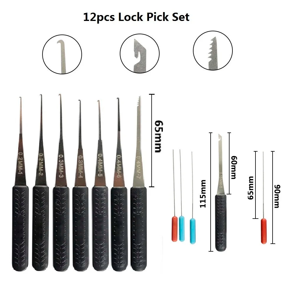 4-in-1 Lock Pick Set Locksmith Tool Lock Pin Broken Key Extractor Key Remove Hooks Lock Professional DIY Hand Tools