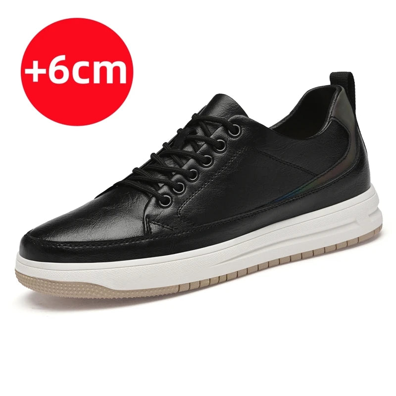 Italian Brand Men's Genuine Leather Shoes Comfortable Soft Sole Insole 6 Centimeters Men's Casual Oxford Shoes Outdoor Sneakers