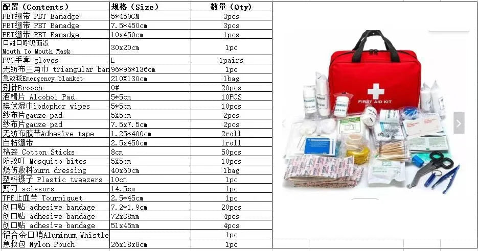 Car portable first aid kit health kit Multi-purpose Emergency Medical Supplies For Outdoor Hiking,Camping And More Medical Bag